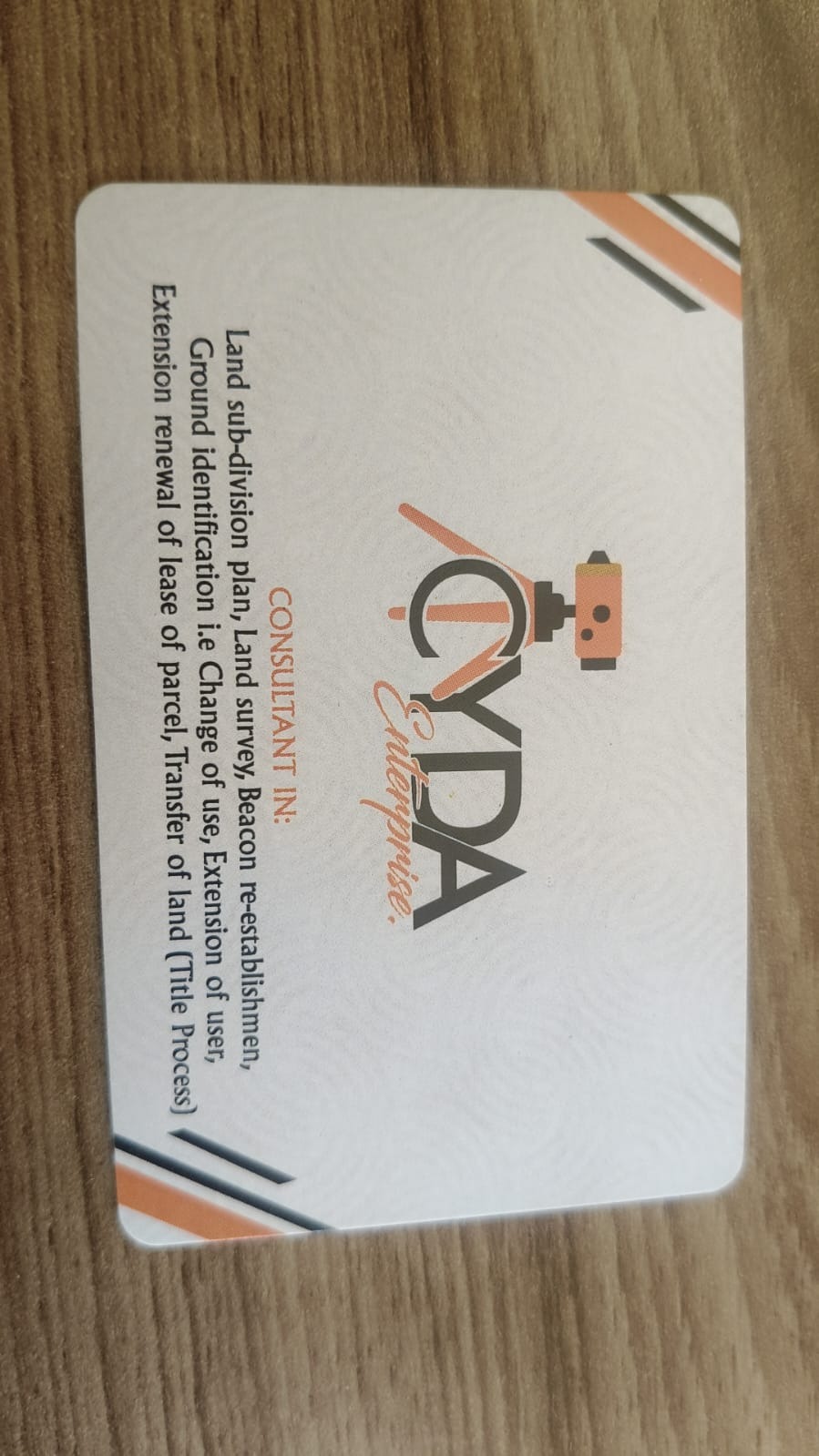 CYDA Enterprises service card