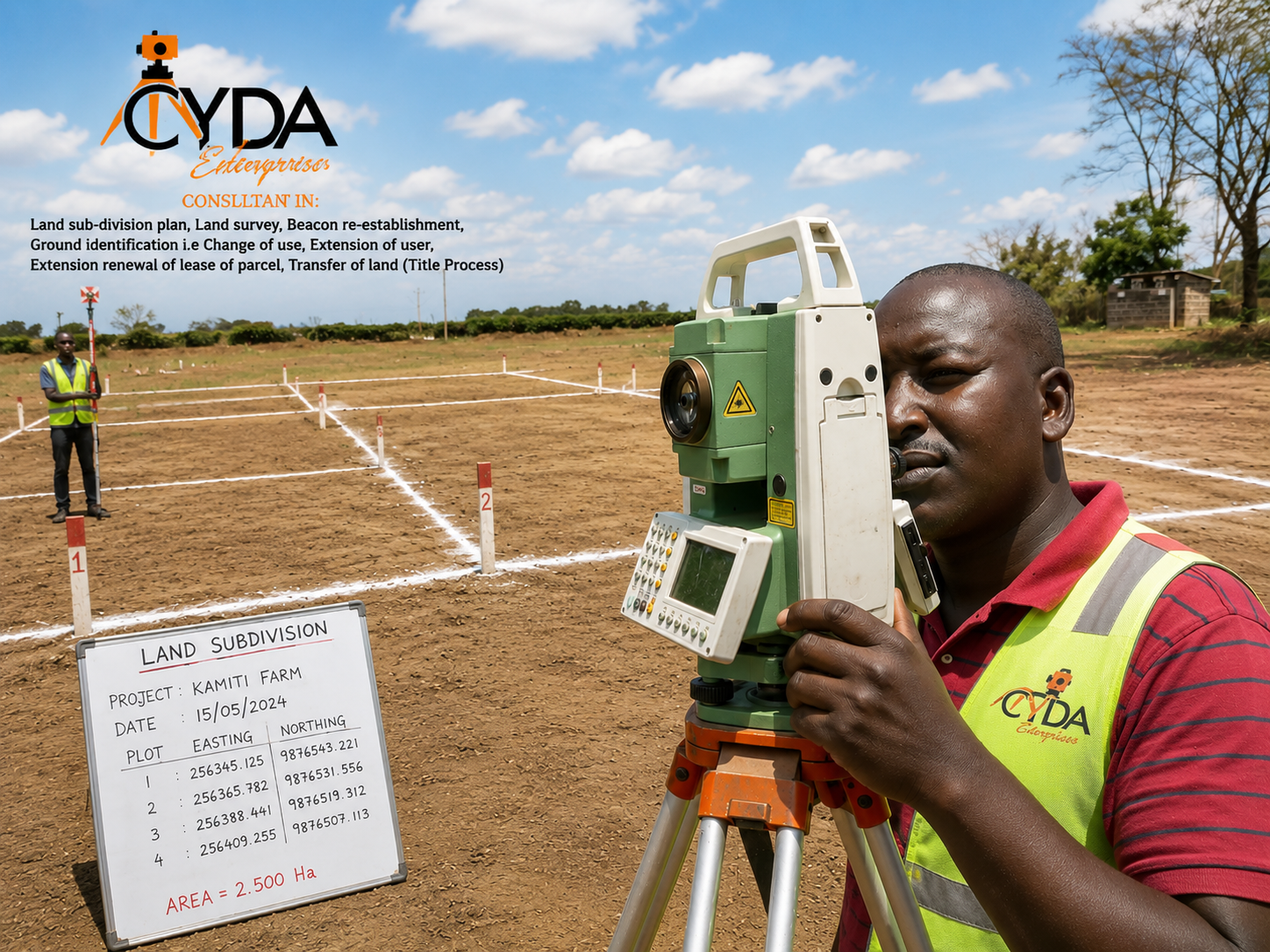 Land subdivision field survey by CYDA Enterprises
