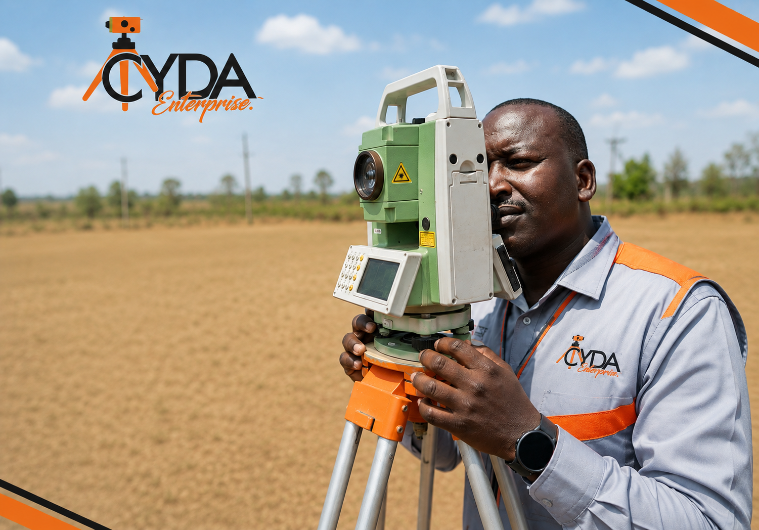 CYDA Enterprises land surveyor using total station